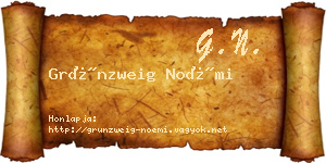 Grünzweig Noémi névjegykártya